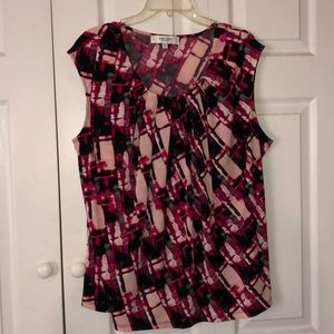 Sleeveless black and pink dress shirt, hardly worn